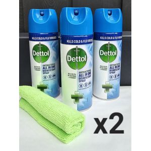 Dettol All-In-One Disinfectant Spray Crisp Linen - 6x400ml