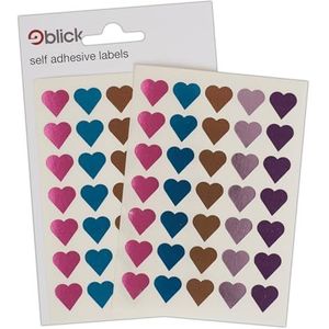 Stickers blik, gesorteerd, hart, metallic kleuren (70 stickers)