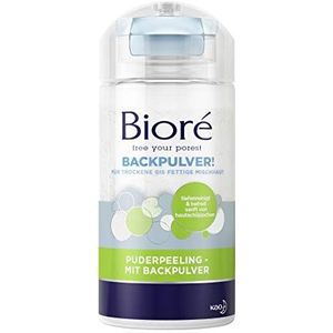 Bioré Diepreinigende poederpeeling, 2 x 125 g, met bakpoeder, pH-neutrale reiniging, ideaal voor droge tot vettige gemengde huid, dermatologisch getest