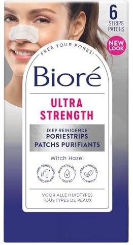Bioré - Ultra Strength Poriestrips - Neusstrips - 6 Stuks - Toverhazelaar