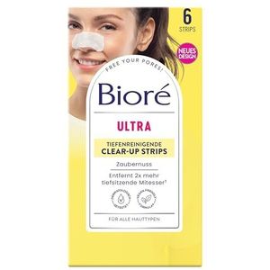 Bioré Diepreinigende neus-clear-up-strips - tovernoot/witch hazel-verwijdert diepzittende mee-eters, verpakking van 2 stuks (2 x 6 stuks)