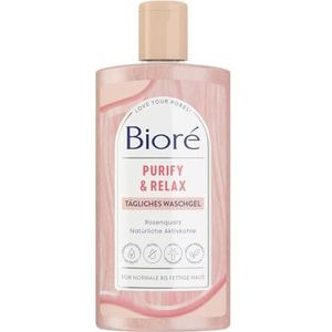Bioré Rozenkwarts + poriënreiniger, gel voor normale en vettige huid, voor dagelijks gebruik, 1 x 200 ml (1 pak)