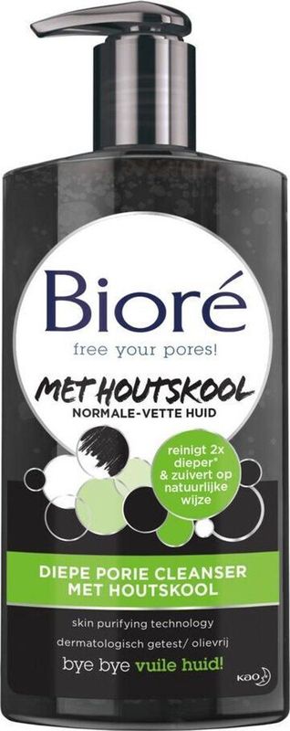4x Bioré Houtskool Diepe porie cleanser 200 ml