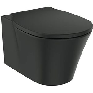 Ideal Standard T5423V3 WC-pakket Connect Air, wanddiepspoeltoilet met innovatieve spoeltechnologie AquaBlade incl. WC-bril softclose (softclosemechanisme) zwart