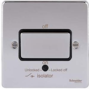 Schneider Electric Ultimate Low Profile GU1513BPC schakelaar, 1 stuk, gepolijst chroom met zwart inzetstuk