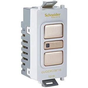 Schneider Electric GUGEMDIMWSS16 Ultimate Grid System Elektronische dimmer, 2-weg intrekbaar, staal/wit