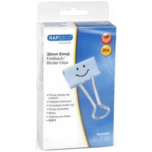 Rapesco - Emoji Papierklem - Poederblauw - 32 mm - 20 Stuks