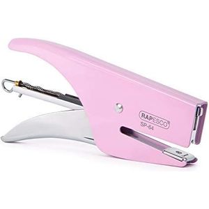 Rapesco 1377 SP-64 Niettang en 1000 Type 21/4 mm Nietjes, 12 Vel Nietcapaciteit, Zuurstok Roze