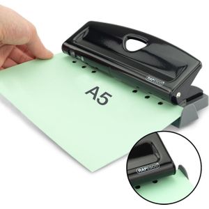 Rapesco 1725 perforator | zwart | metaal | tot 9 vel | 6-gaats