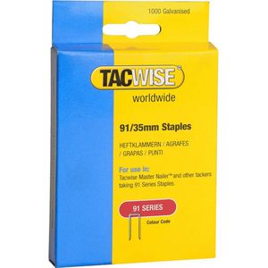 Tacwise 0746 smalle rugklemmen (91/35 mm, 1.000 stuks per verpakking).