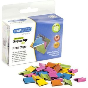 Rapesco - Supaclip 40 - Papierklemmen - Multikleur - Set van 150 Stuks