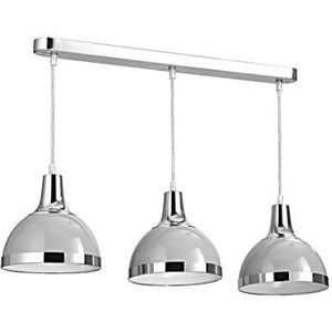 Premier Housewares Hanglamp 3 lampen lamp met kleine schroefvoet E27 40 W blauw-grijs