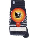 HEAT HOLDERS - Dames Warm Noorse Stijl Thermo Vingerloze Touchscreen Handschoenen (Een maat, Marine)