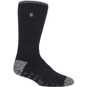 Heat Holders - Fleece pantoffelsokken met patroon voor heren - Zwart