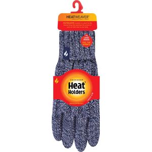 Heatholders, Superwarme Dames Kabel Handschoenen, Navy, Maat S/M