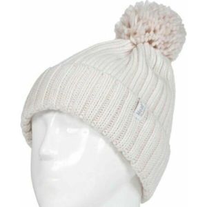 Ladies pom pom hat arden creme one size