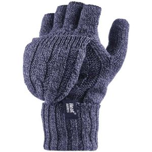 HEAT HOLDERS - Dames Thermo Fleece Handschoenen Zonder Fingers vor Touchscreen (Een maat, Blauw)