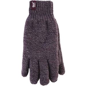 Heat Holders - Gebreide handschoenen met fleecevoering voor heren - Bordeaux