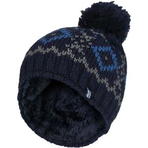 Heat Holders - Beanie Pom Pom-muts voor heren - Marine