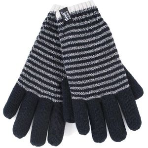 Heat Holders - Gestreepte dameshandschoenen voor de winter - Zwart (Oslo)