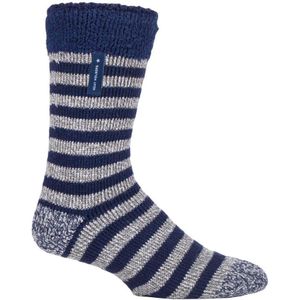 Heat Holders - Luxe fleece gevoerde bedsokken voor heren - Navy Stripe (Lumi)
