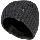 HEAT HOLDERS SOCKSHOP Heren hoed - 'Lawson' geribbelde effen thermische omzet hoed winter warm 1 pak één maat, Grijs (TOR), Eén Maat