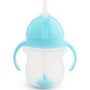 Munchkin Tip en Sip trainingsbeker met verzwaard flexibel rietje en kliksluiting (207 ml, blauw)