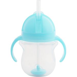 Munchkin Tip en Sip trainingsbeker met verzwaard flexibel rietje en kliksluiting (207 ml, blauw)