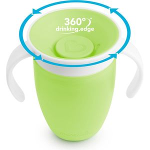 Munchkin Miracle Anti-Lek 360° Drinkbeker - Trainer Cup - Oefenbeker voor Baby en Kind - 207ml - Groen