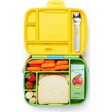 Munchkin lunchbox voor baby's en peuters, met 5 vakken, lunchbox/snackbox met roestvrij roestvrijstalen bestek, ideaal voor snacks thuis of onderweg