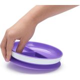 Munchkin Stay Put Kinderborden Met Vakken En zuignap, Kinderbord Met Vakken, Babybord, Vanaf 6 Maanden, BPA-vrij, Roze/Paars - Set Van 2 Stuks