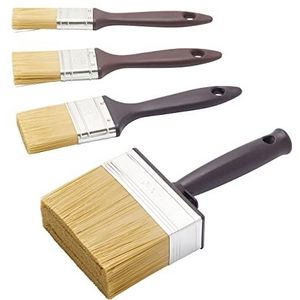 Fit For The Job Woodcare-kwast 4 stuks voor houtbeits, vernis, beschermings- en behandelingsmiddelen op alle soorten hout, incl. schuurtjes en schuttingen, meubels, geschuurde en ongeschuurde planken