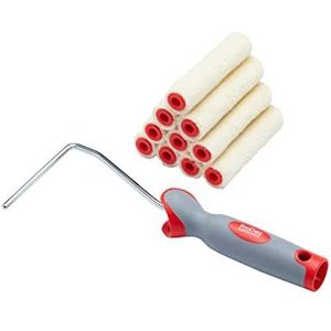 ProDec 11 delige 4 inch glanzende mohair miniverfrollers en frame voor een gladde afwerking met glanzende en satijnen verf, lak en houtbeits op plinten, vensterbanken, deuren, kasten, metaal, 4