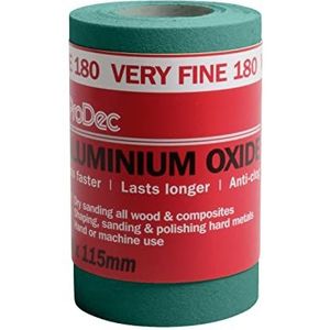 ProDec PAALV180 180 Grit Zeer Fijne Grade Groen Aluminium Oxide Schuurpapier 5m x 115mm Roll