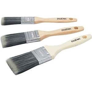 ProDec PBPT038 Kunstpenseel voor een glad oppervlak met schilderijen op muren, plafonds, hout en metaal, 3-delige set van 2,5 cm, 3,8 cm en 5,1 cm, bruin