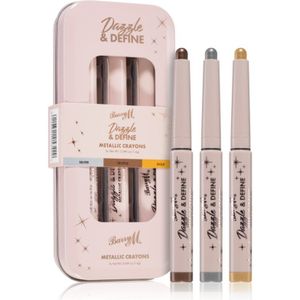 Barry M - Dazzle & Define Metallic Crayon - Eyeliner - Zilver - 3 x 1,4 g