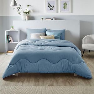 Night Lark - Kussensloop Paar - Linnen Print Collectie - Super Soft Touch - Twee Bedrukte Microvezel Kussenslopen - Luxe Beddengoed - Twilight Blue
