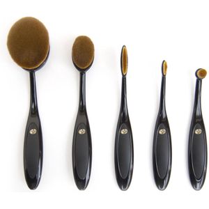 Rio - Tien-Delige Cosmetische Kwastset - Zwart en Bruin - Synthetisch