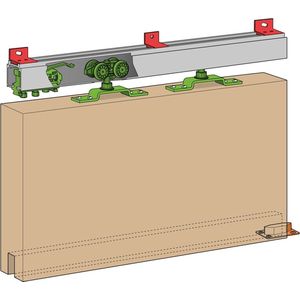 Henderson schuifdeurgarnituur - Husky 100 - staal - 2400 mm - H100E/24