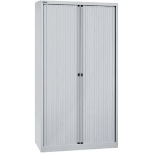 BISLEY Euro-roldeurkast, breedte 1000 mm, 4 legborden, lichtgrijs