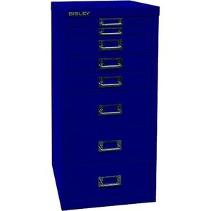 BISLEY MultiDrawer, 29-serie, DIN A4, 8 laden, metaal, 639 Oxfordblauw, 38 x 27,9 x 59 cm