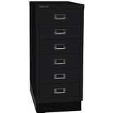 BISLEY MultiDrawer, 29-delige serie met sokkel, DIN A4, 6 laden, metaal, 633 zwart, 38 x 27,9 x 67 cm