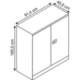 Bisley draaideurkast, ft 100 x 91,4 x 40 cm (h x b x d), 1 legbord, zwart