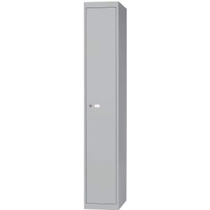 Bisley Basic garderobekast, 30,5 cm breed, 1-koloms, 1-deurs, zilvergrijs
