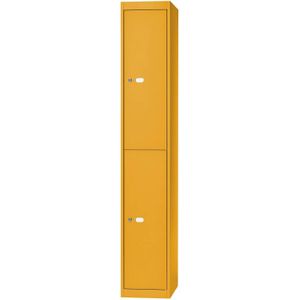 Bisley Basic garderobekast, 30,5 cm breed, 1-koloms, 2-deurs, geel