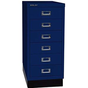 BISLEY MultiDrawer, 29-delige serie met sokkel, DIN A4, 6 laden, metaal, 639 Oxfordblauw, 38 x 27,9 x 67 cm