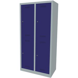 MonoBloc™ garderobekast, twee verdiepingen, breedte 810 mm, 2 compartimenten, 4 vakken BISLEY