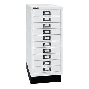 BISLEY MultiDrawer™ 29 serie, met sokkel, A4, 10 laden, verkeerswit