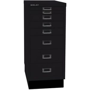 BISLEY MultiDrawer, 29-delige serie met sokkel, DIN A4, 8 laden, metaal, 633 zwart, 38 x 27,9 x 67 cm