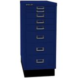 BISLEY MultiDrawer, 29-delige serie met sokkel, DIN A4, 8 laden, metaal, 639 Oxfordblauw, 38 x 27,9 x 67 cm